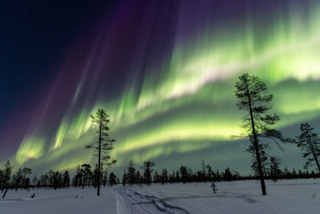 Virmalised öises Varangeri taevas, Norra