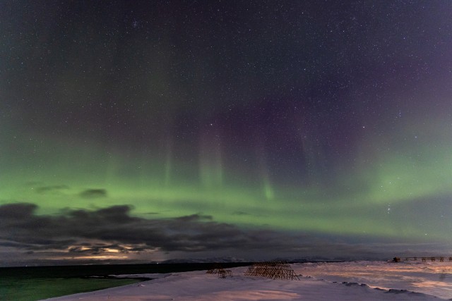 Virmalised öises Varangeri taevas, Norra