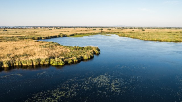 Droonivaade Doonau delta laguunile, Rumeenias