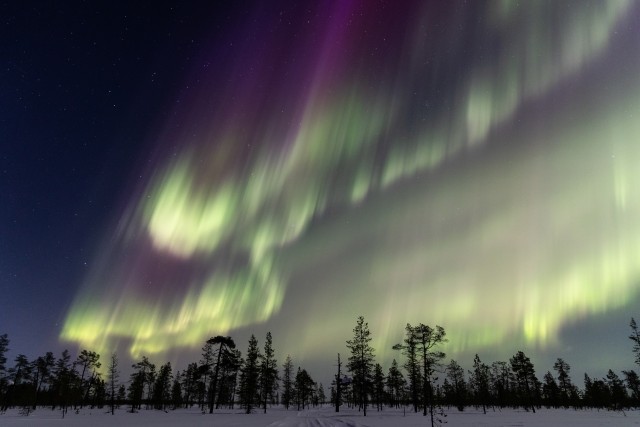 Virmalised öises Varangeri taevas, Norra