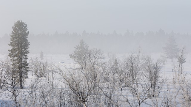 Talviselt lumine Svalbardi maastik, Norra