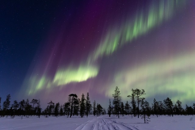 Virmalised öises Varangeri taevas, Norra